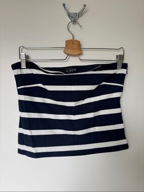 J. Crew Navy and White Striped Strapless Tube Top